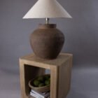 IMG 1198 Rustic Large Textured Brown Lamp