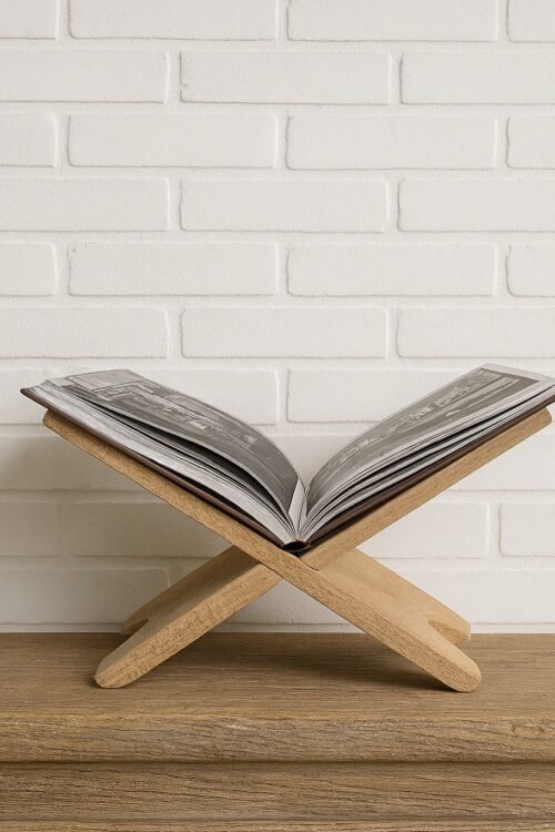 Vintage Solid Elmwood Bookstand – Handmade, One-of-a-Kind