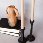 8 Mini Taper Candle Holders – Set of 2 | 5” & 7” H | Matte Blk