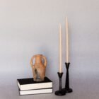 9 Mini Taper Candle Holders – Set of 2 | 5” & 7” H | Matte Blk