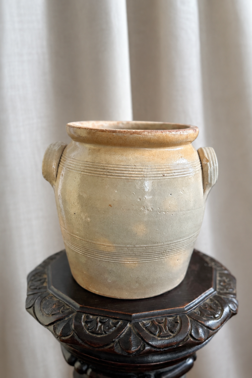 Vintage French Stoneware Confit Pot