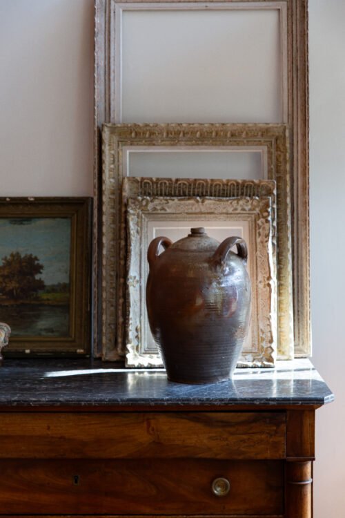 Antique French Glazed Terracotta Cruche
