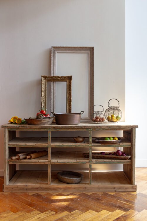 Vintage French Pine Kitchen Island / Shop Counter