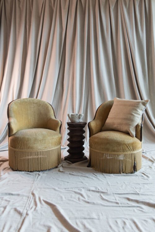 Vintage French Velvet Boudoir Chair