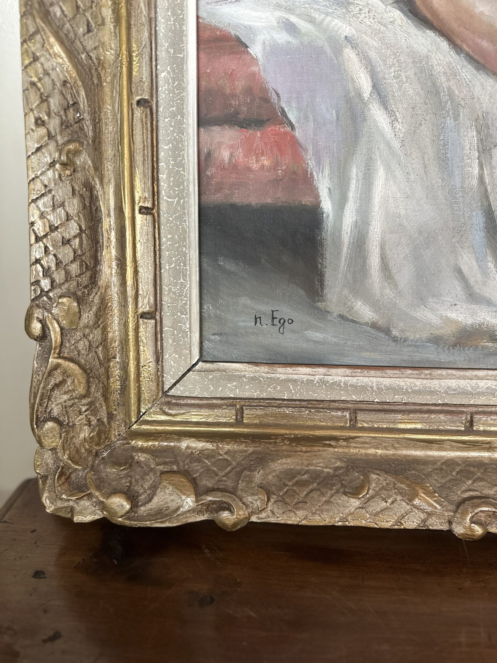 img 0440 1 scaled Signed Vintage Ballerina Portrait in Ornate Gilt Frame Signed Vintage Ballerina Portrait in Ornate Gilt Frame - Image 5