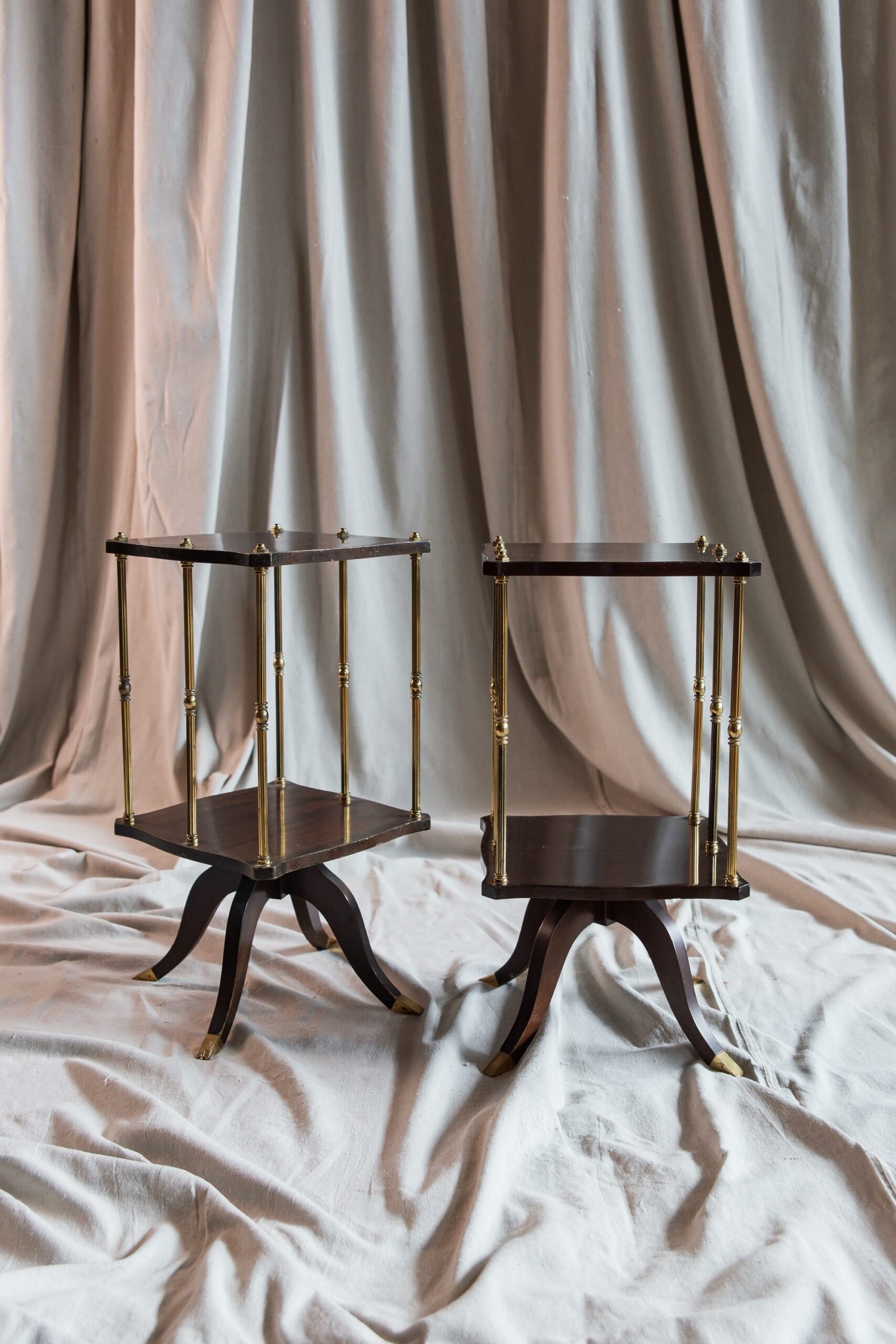 mg 6793 scaled French Art Deco Mahogany & Brass Swivel Drinks Table French Art Deco Mahogany & Brass Swivel Drinks Table - Image 2